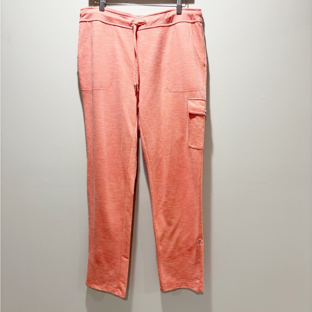 Weekends by Chicos Women’s Cargo Utility Tapered Leg Roll Up Pants Size L